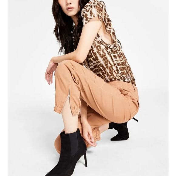 INC International Concepts Cropped Cargo Pants in Baked Clay - 0 - Picture 3 of 9